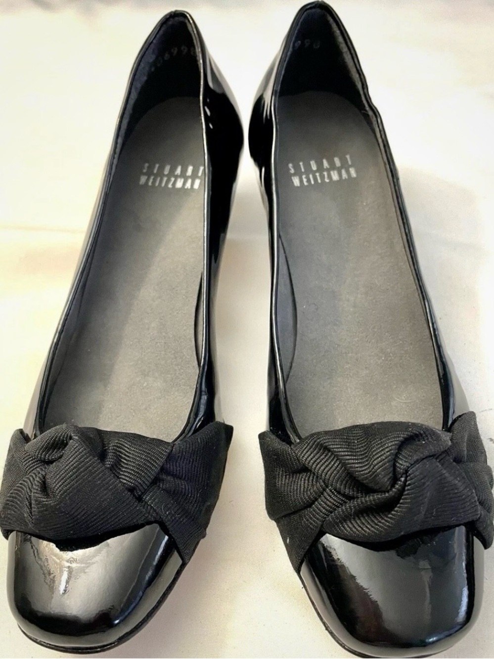 Stuart Weitzman Black Patent Knot Ballet Flats size 7